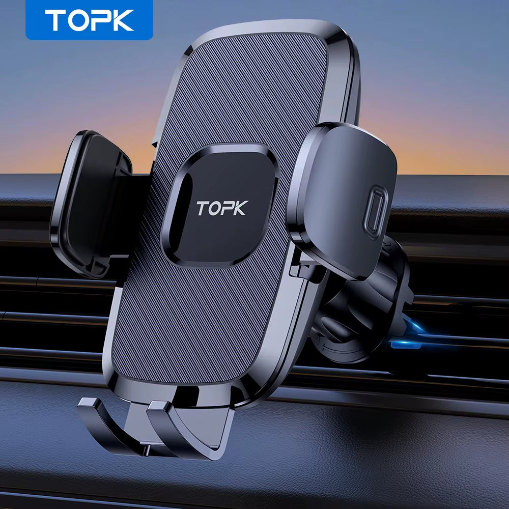 TOPK D35-S Car Phone Holder,  Phone Mount for Car with Hook Clip Air Vent Car Mount 360° Rotation for Mobile Phones
