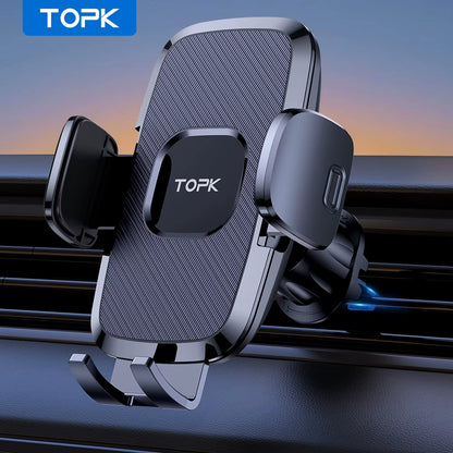 TOPK D35-S Car Phone Holder,  Phone Mount for Car with Hook Clip Air Vent Car Mount 360° Rotation for Mobile Phones