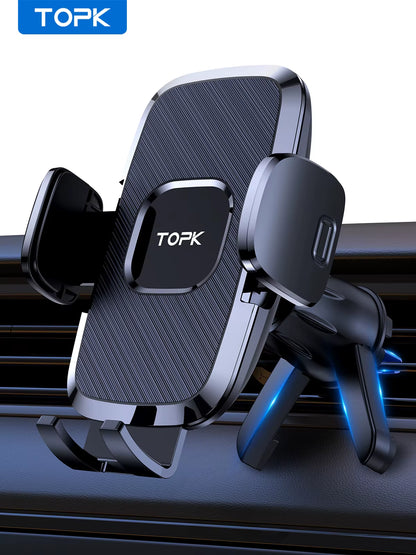 TOPK D35-S Car Phone Holder,  Phone Mount for Car with Hook Clip Air Vent Car Mount 360° Rotation for Mobile Phones