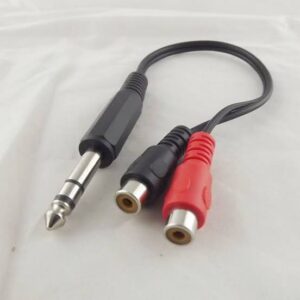 6.35mm Male To 2 RCA Female Splitter