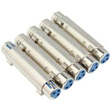 5 Pcs XLR 3Pin Joiner Extender Female to Female