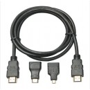 HDMI 3 In 1 Cable Adaptor Kit (Mini HDMI And Micro HDMI)