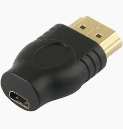 Gold Plated HDMI 19 Pin Male to Micro F HDMI Female Adapter(Black)