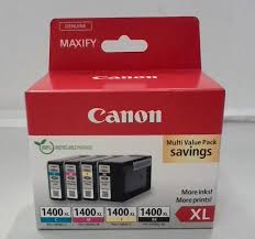 Canon PGI-1400XL Black Cyan Magenta Yellow High Yield Printer Ink Cartridges Original Multi-pack