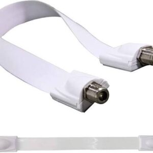 Flat Coax Cable Ribbon F Socket Satellite Ideal for Windows Doors Caravans