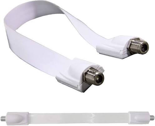 Flat Coax Cable Ribbon F Socket Satellite Ideal for Windows Doors Caravans