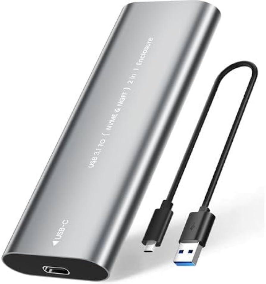 NVMe & NGFF SSD Enclosure -USB 3.1 10Gbps Aluminum Case