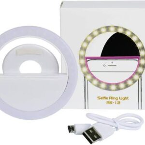 Portable Rechargeable LED Selfie Circular Ring Light Lamp Clip on