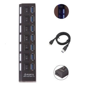 7-Port USB 3.0 Hub with Individual On/Off Switches